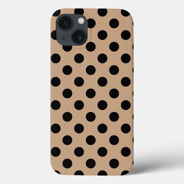 Black polka dots på beige Fodral-Mate iphone case (Baksida)