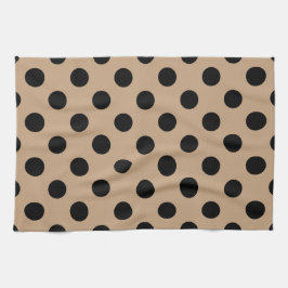 Black polka dots på beige kökshandduk