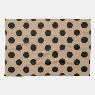 Black polka dots på beige kökshandduk