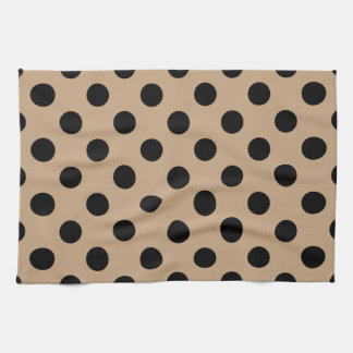 Black polka dots på beige kökshandduk