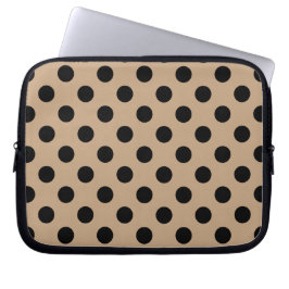 Black polka dots på beige laptop sleeve