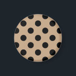 Black polka dots på beige magnet<br><div class="desc">Black polka dots på beige</div>