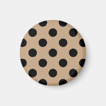 Black polka dots på beige
