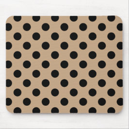 Black polka dots på beige musmatta