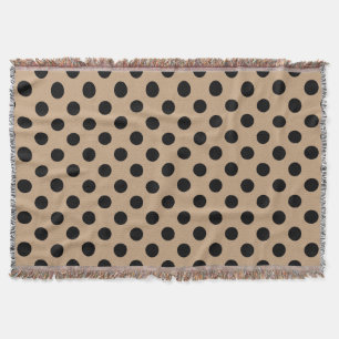 Black polka dots på beige mysfilt