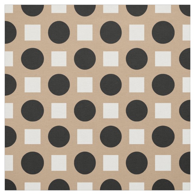 Black polka dots på beige tyg (Provkarta)