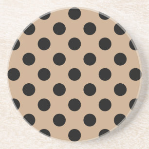 Black polka dots på beige underlägg sandsten
