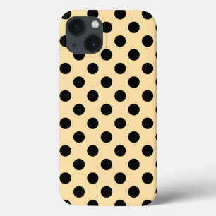 Black polka dots på blek gult Fodral-Mate iPhone c
