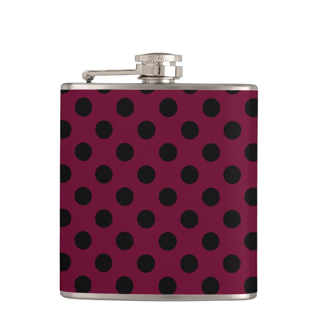 Black polka dots på burgundy fickplunta (Framsidan)
