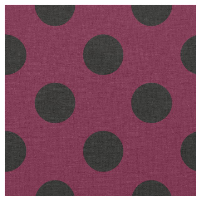 Black polka dots på burgundy tyg (Närbild)