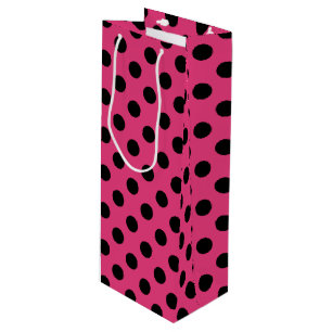 Black polka dots på fuchsia