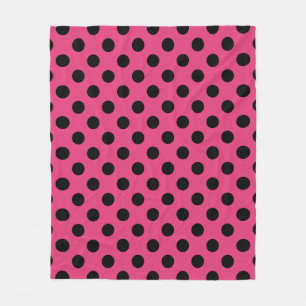 Black polka dots på fuchsia fleecefilt