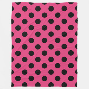 Black polka dots på fuchsia fleecefilt