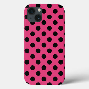 Black polka dots på fuchsia Fodral-Mate iphone cas