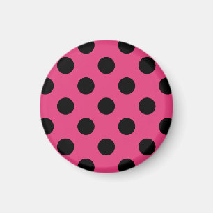 Black polka dots på fuchsia magnet