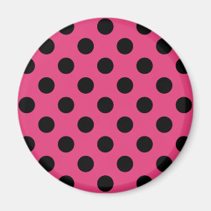 Black polka dots på fuchsia magnet