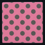 Black polka dots på fuchsia stenunderlägg<br><div class="desc">Black polka dots på fuchsia</div>