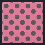 Black polka dots på fuchsia stenunderlägg<br><div class="desc">Black polka dots på fuchsia</div>