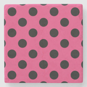Black polka dots på fuchsia stenunderlägg