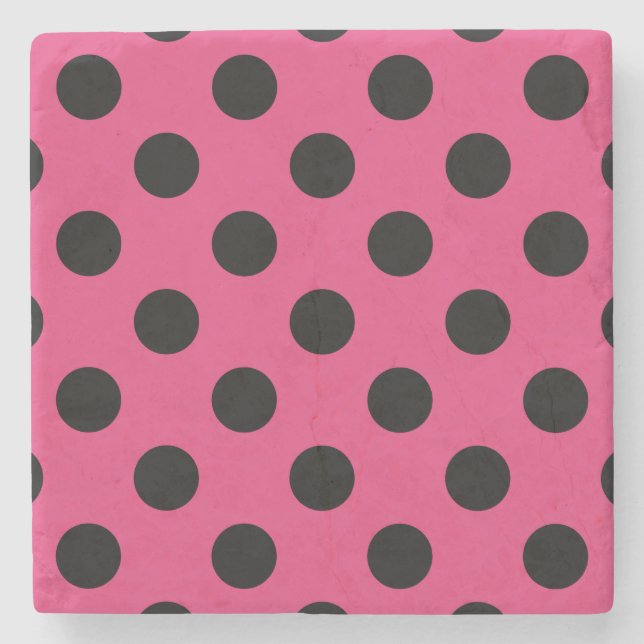 Black polka dots på fuchsia stenunderlägg (Framsidan)