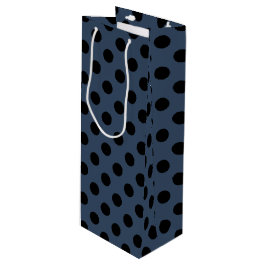 Black polka dots på grått-blue