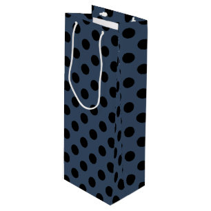 Black polka dots på grått-blue