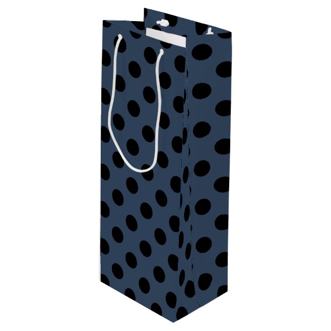 Black polka dots på grått-blue (Framsidan Vinklad)