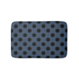 Black polka dots på grått-blue badrumsmatta