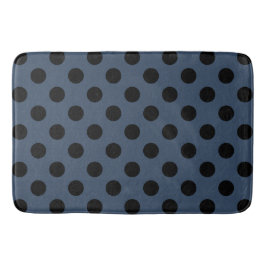 Black polka dots på grått-blue badrumsmatta