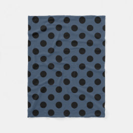 Black polka dots på grått-blue fleecefilt
