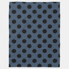 Black polka dots på grått-blue fleecefilt