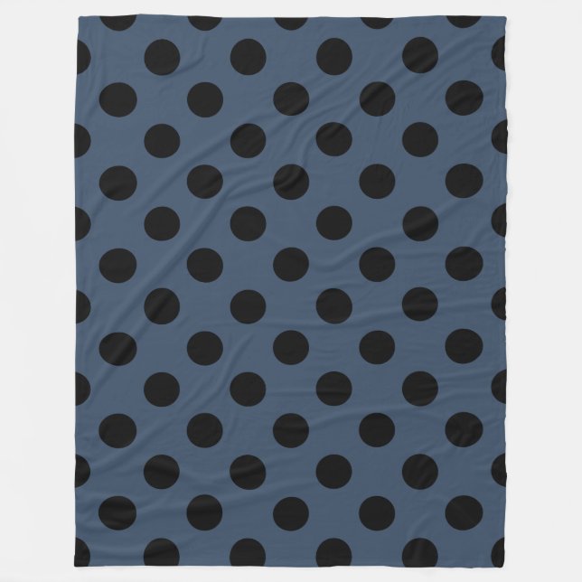 Black polka dots på grått-blue fleecefilt (Framsidan)