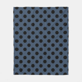 Black polka dots på grått-blue fleecefilt