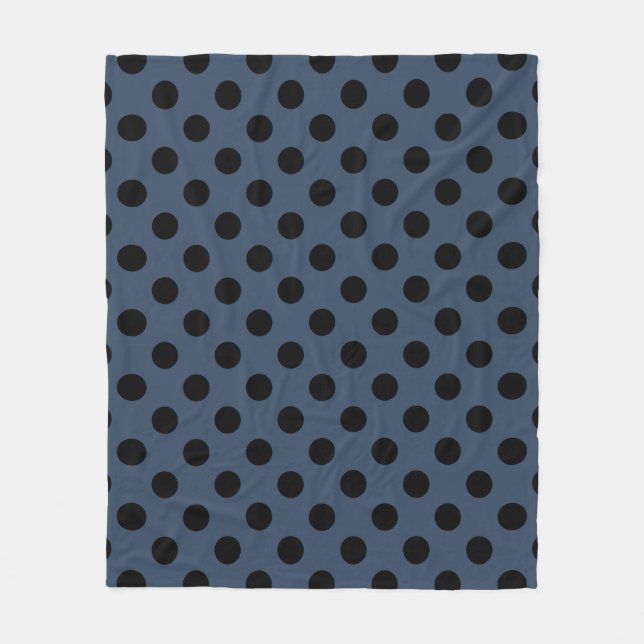 Black polka dots på grått-blue fleecefilt (Framsidan)