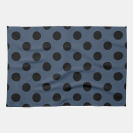 Black polka dots på grått-blue kökshandduk
