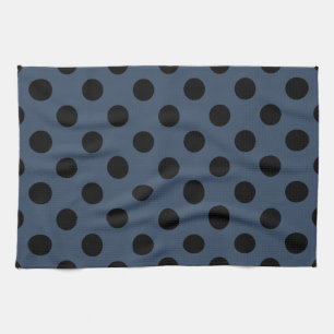 Black polka dots på grått-blue kökshandduk