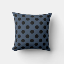 Black polka dots på grått-blue