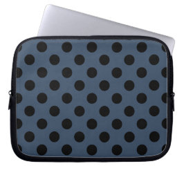 Black polka dots på grått-blue laptop fodral