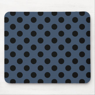 Black polka dots på grått-blue musmatta