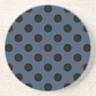 Black polka dots på grått-blue underlägg