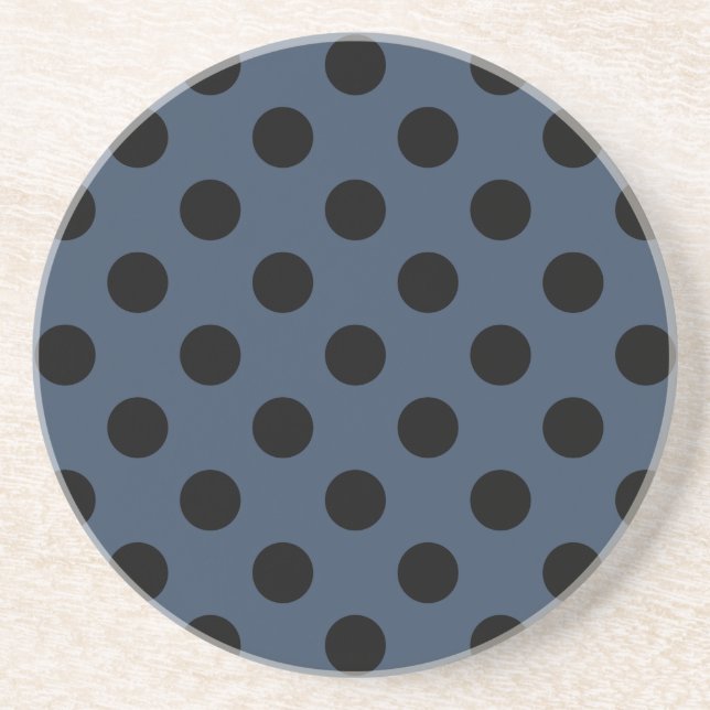 Black polka dots på grått-blue underlägg (Framsidan)