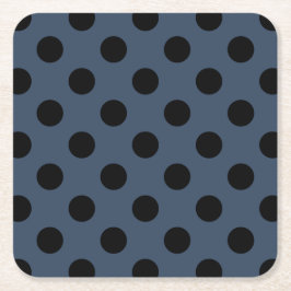 Black polka dots på grått-blue underlägg papper kvadrat