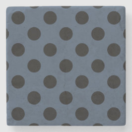 Black polka dots på grått-blue underlägg sten