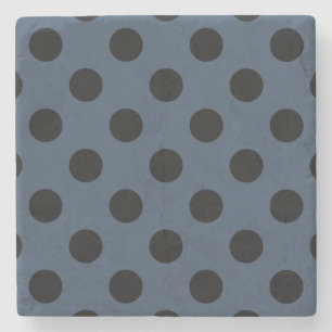 Black polka dots på grått-blue underlägg sten