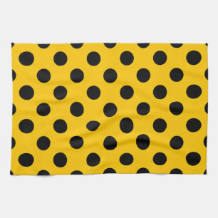 Black polka dots på gult kökshandduk