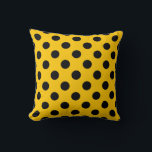 Black polka dots på gult kudde<br><div class="desc">Black polka dots på gult</div>