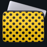 Black polka dots på gult laptop sleeve<br><div class="desc">Black polka dots på gult</div>