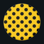 Black polka dots på gult magnet<br><div class="desc">Black polka dots på gult</div>