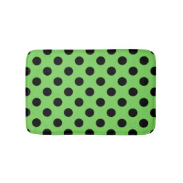 Black polka dots på kalkgrönt kalk badrumsmatta