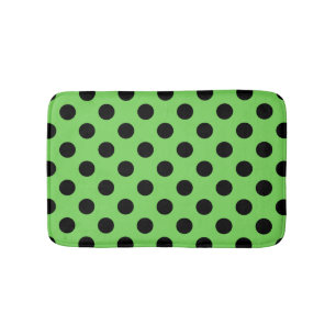 Black polka dots på kalkgrönt kalk badrumsmatta